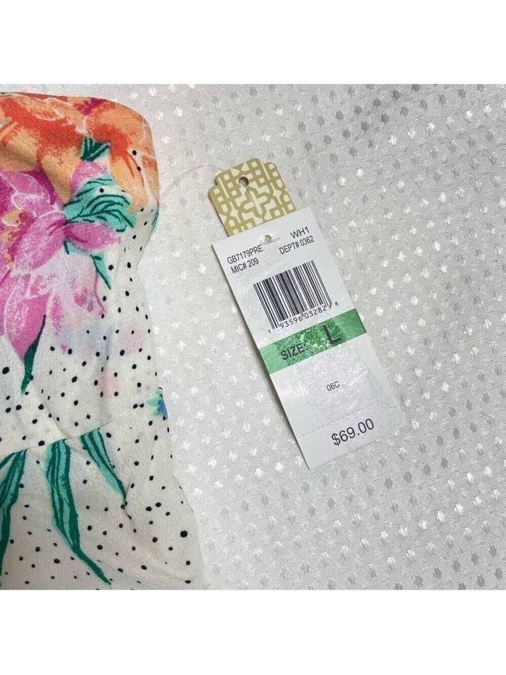 GIANNI BINI NWT Cropped Wide Leg Tropical Flowers And Polka Dot Jumpsuit Large - Picture 12 of 14